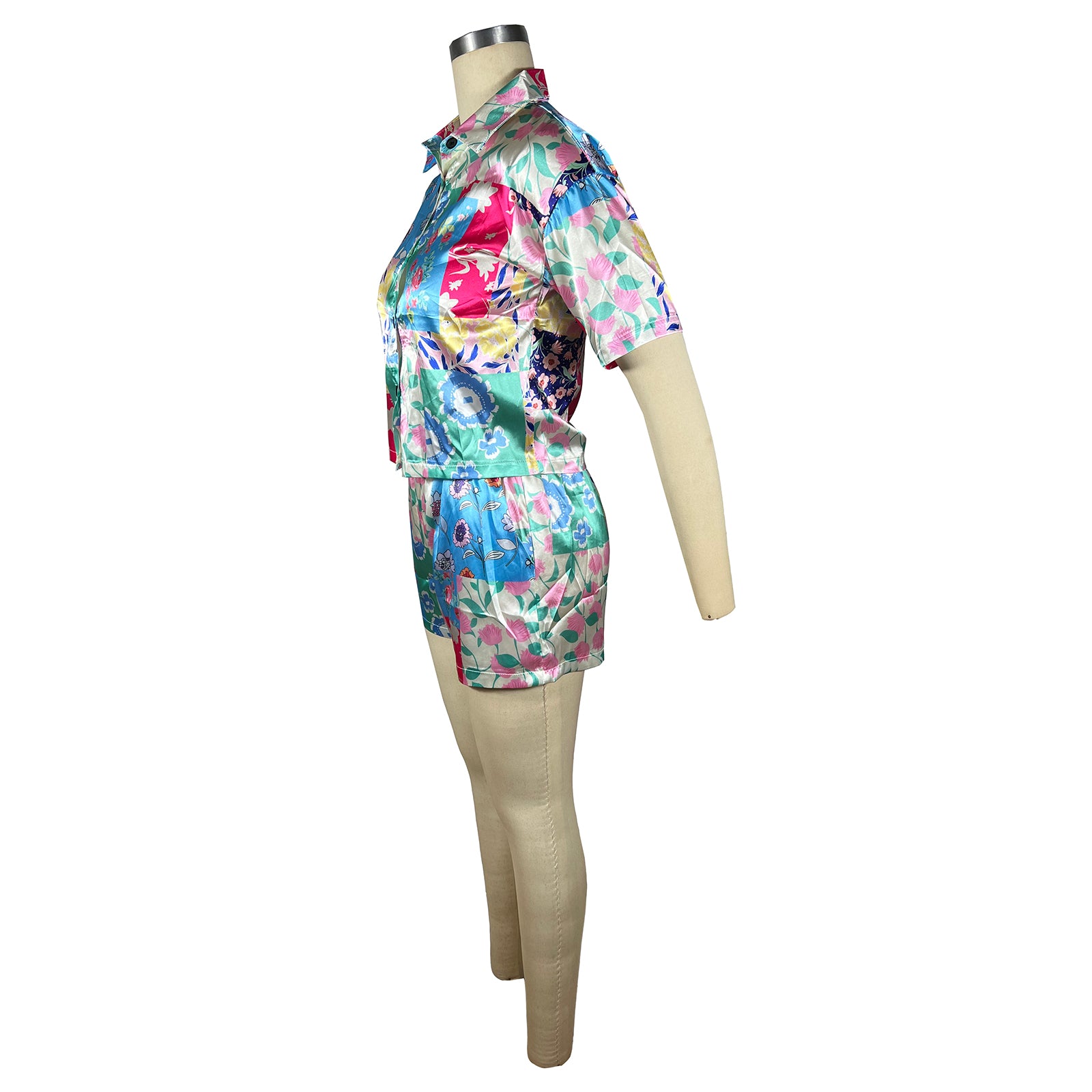 Women'S Clothes Printed Short Sleeve Shirt Shorts Set Two Piece Set 20