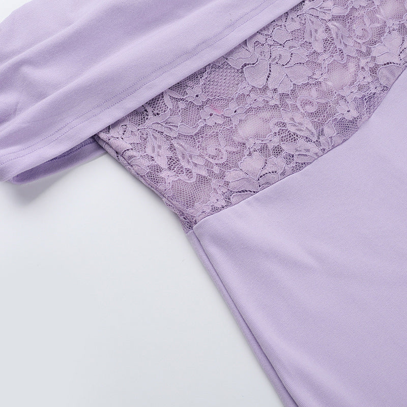 Women Strapless Off Shoulder Lace Patchwork Dress 13