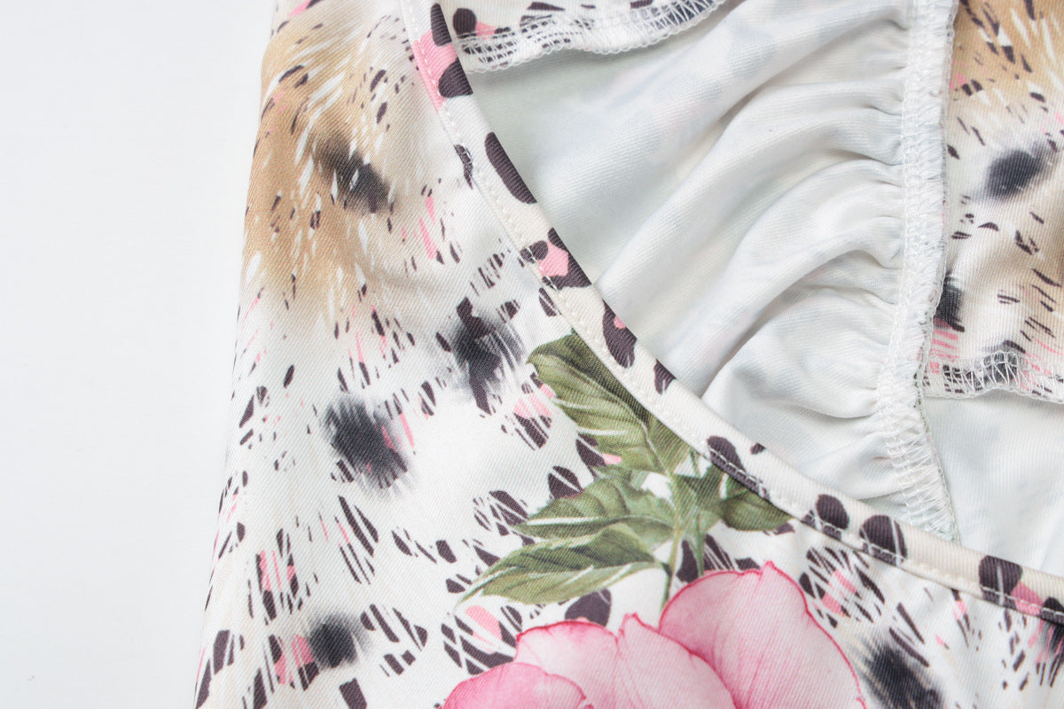 Summer Halter Neck Low Back Printed Dress Fashion WomenŸ??s Gown 11