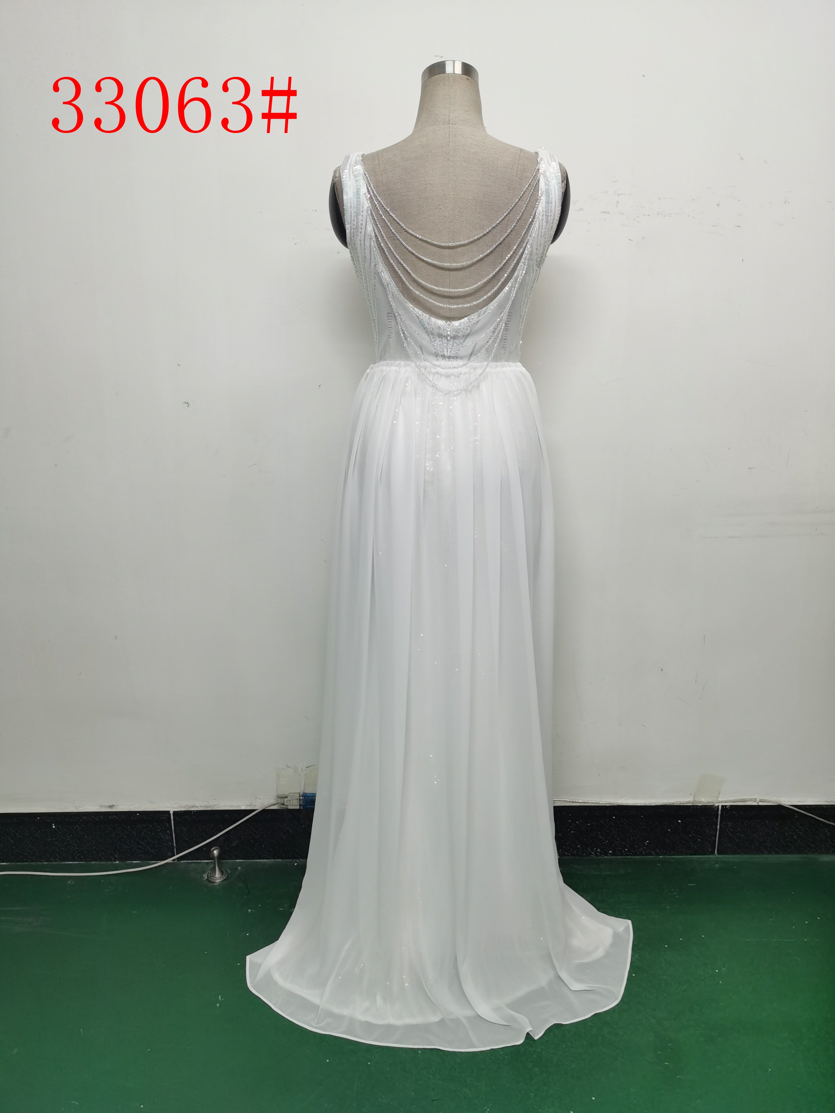 Elegant Sequin Rhinestone Chain Evening Dress 24