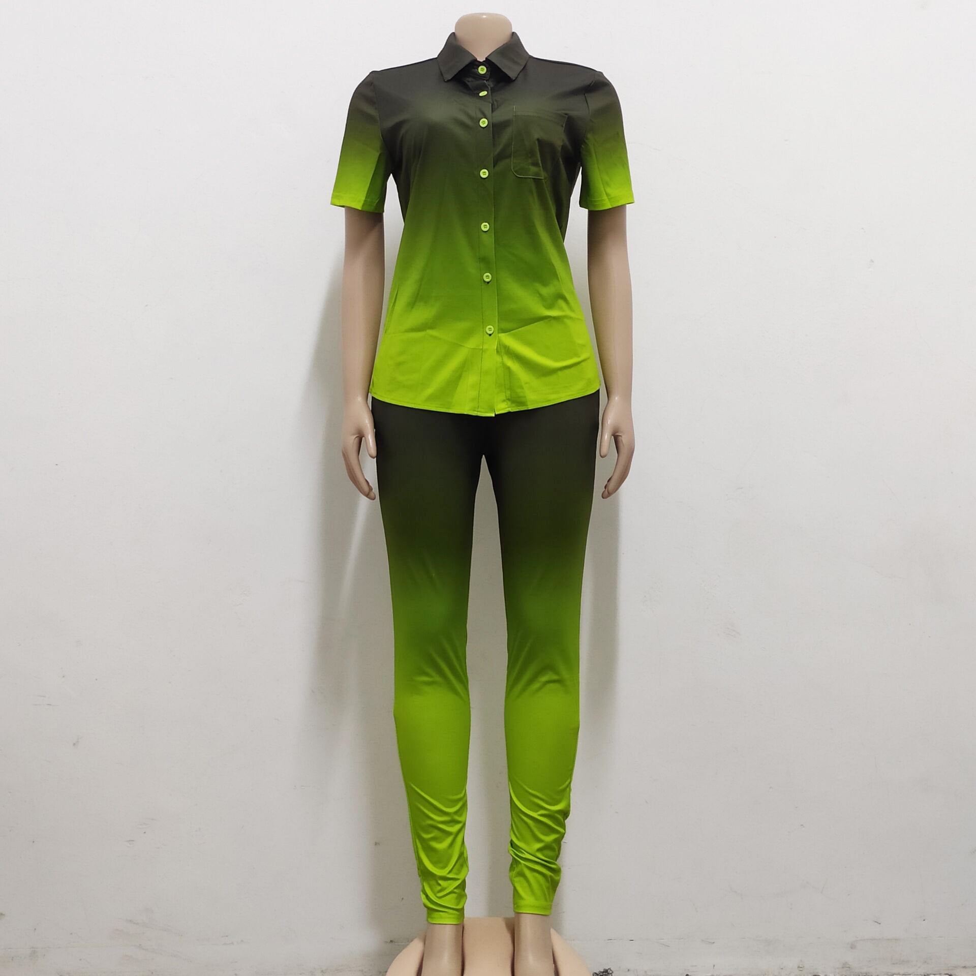 Women sexy gradient Top and Pant two-piece set 10