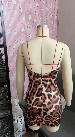 Women summer leopard print bodycon sexy dress 9