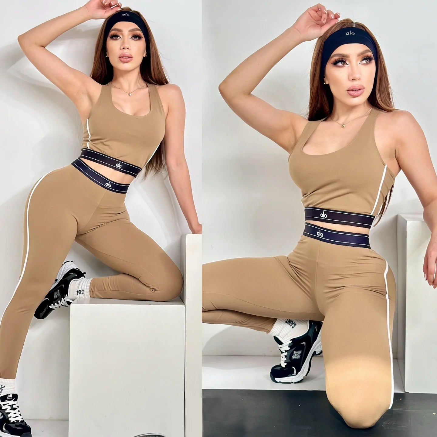 Women summer yoga sports vest and Pants two-piece set 4