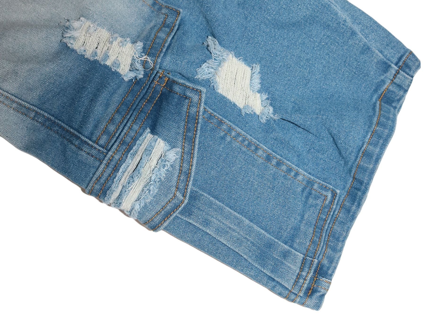 Women's Summer Casual Trendy Gradient Ripped Denim Midi Pants 6