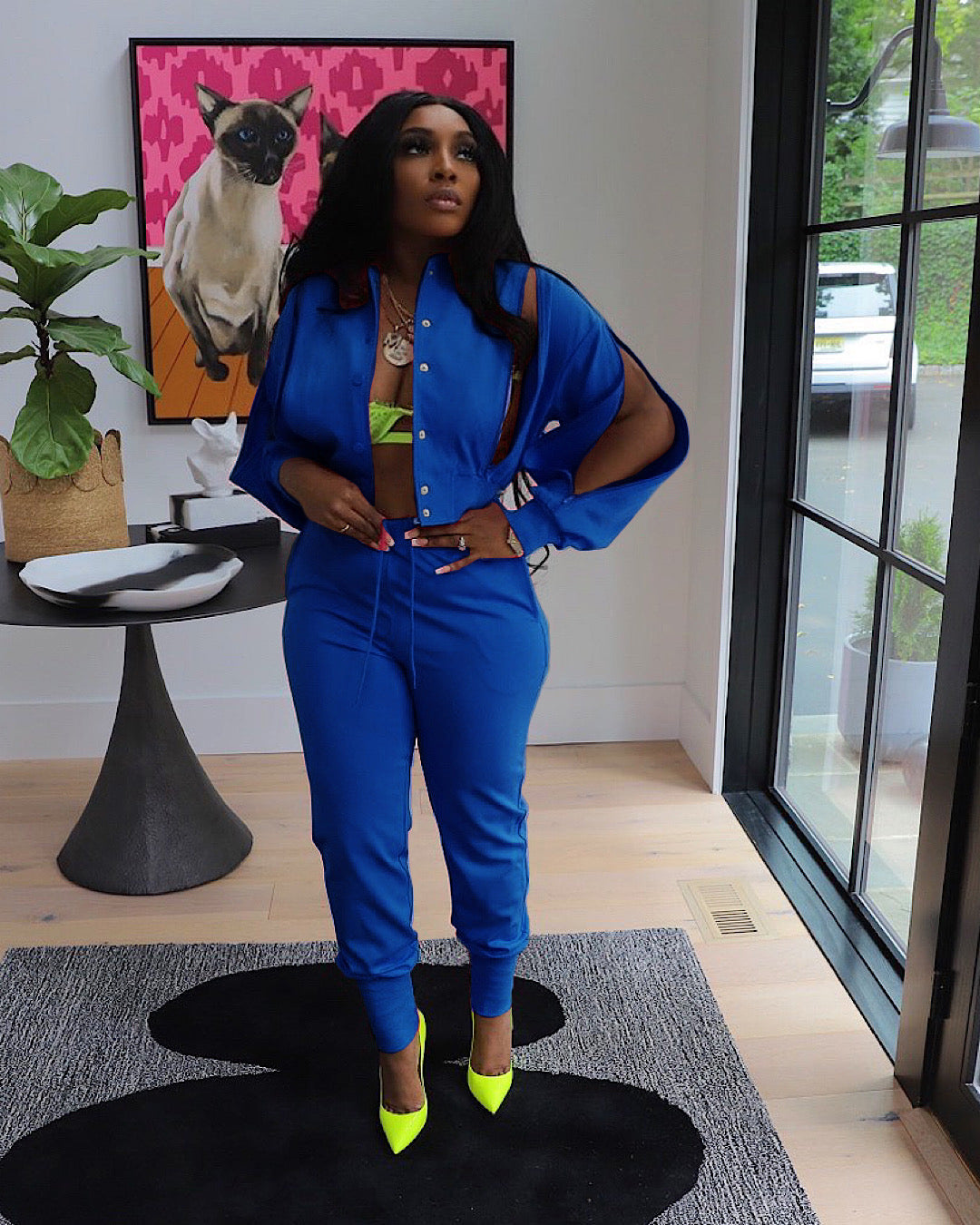 Women sports zipper jacket and Pant two-piece set 7