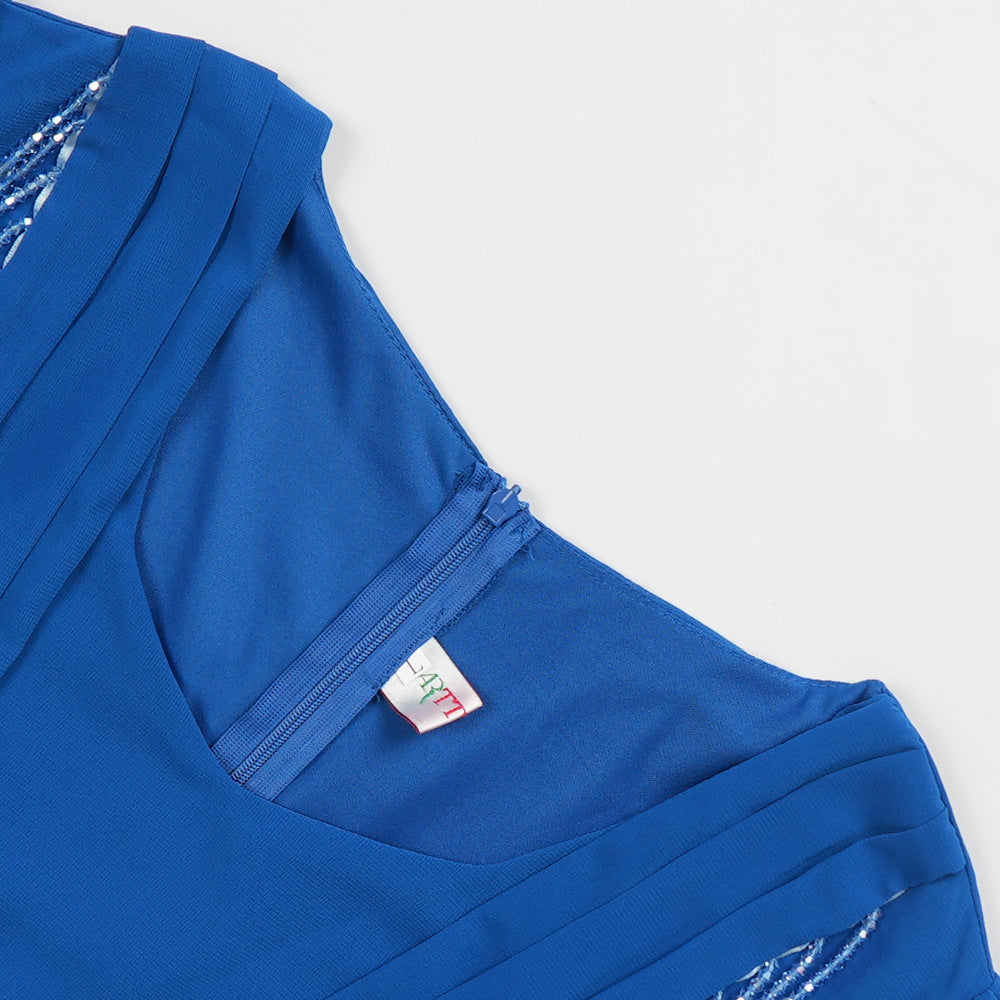 Chic Career Slim Waist Pleated A-Line Chiffon Dress 22