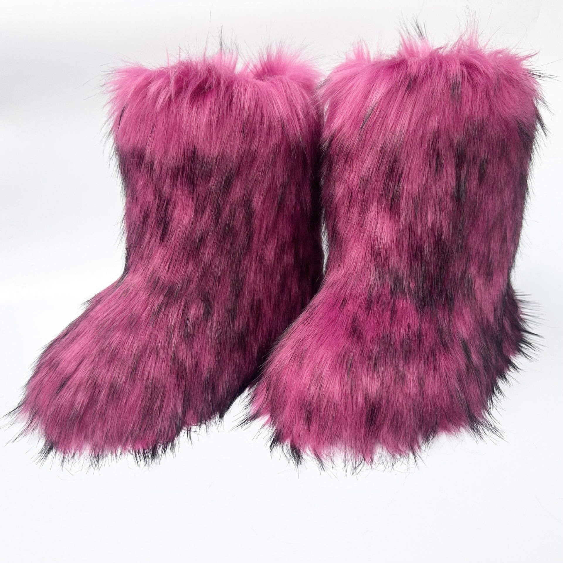 Women Furry Mid-length Snow Boots 9
