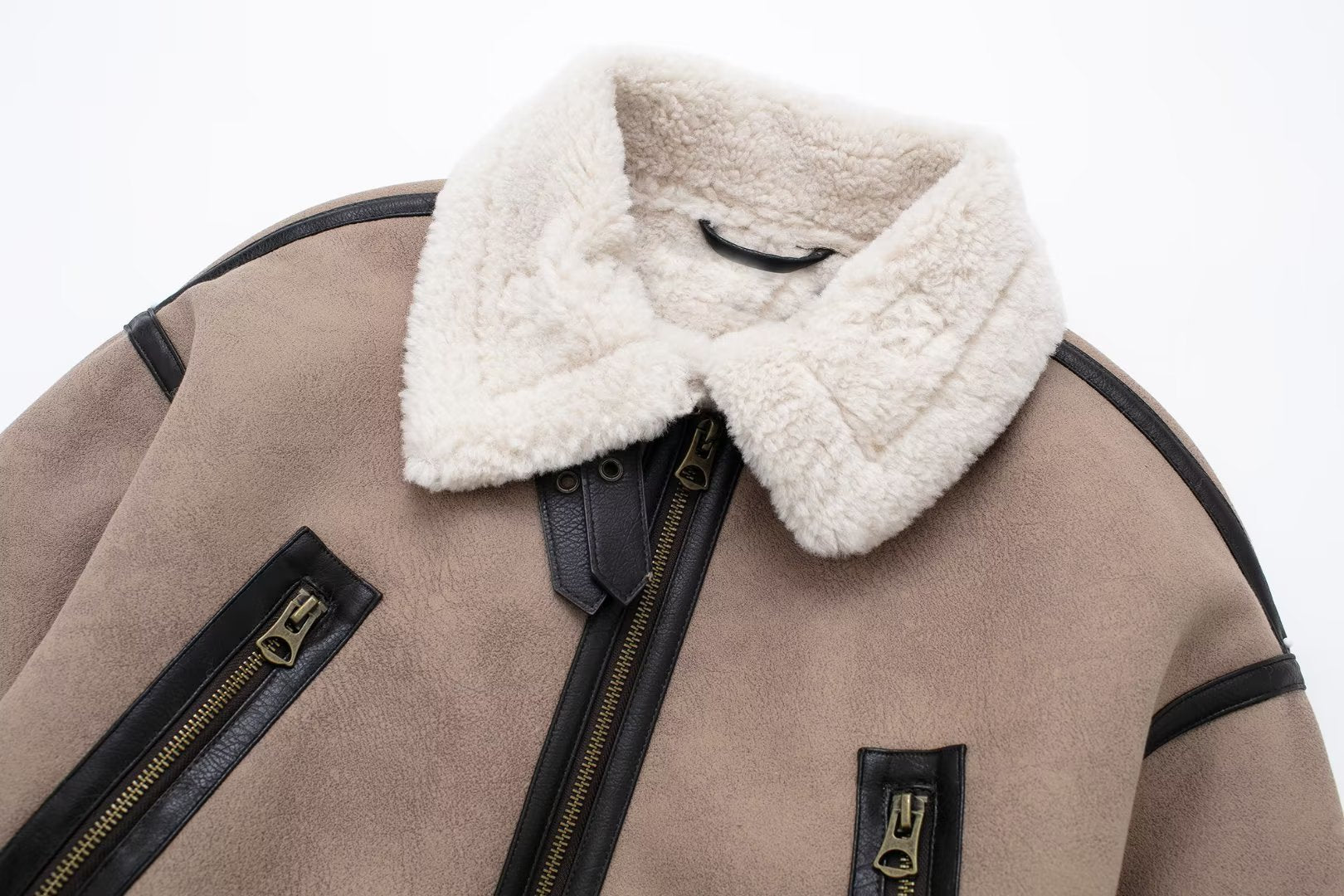 Winter Women's Fur Coat Belt Decorated Lambskin Deerskin Velvet Jacket 10