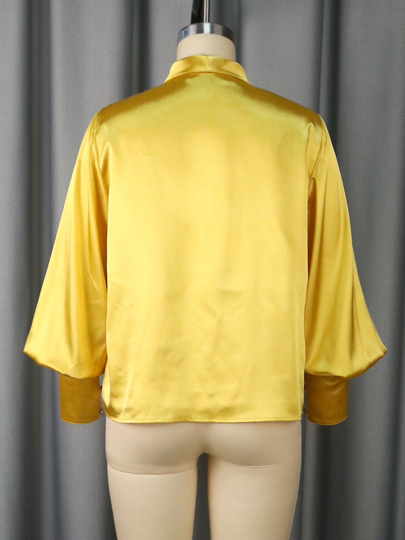 Sexy V-Neck Bow Blouse & Elegant Wide-Leg Pleated Pants Two-Piece Set 10