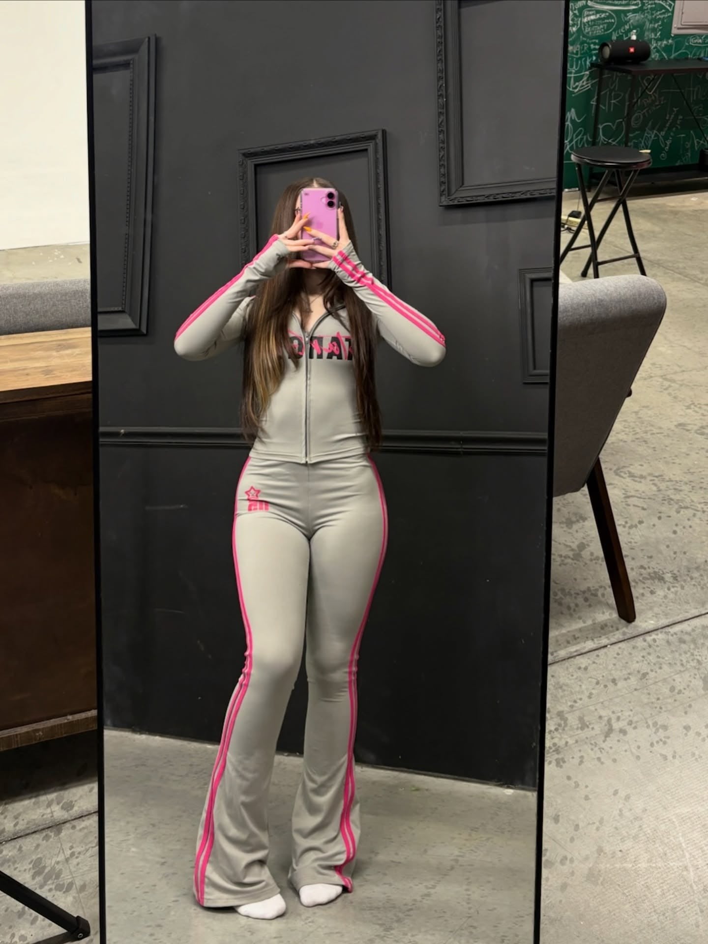 Women Top and Fitness Bell Bottom Two-Piece Set 4