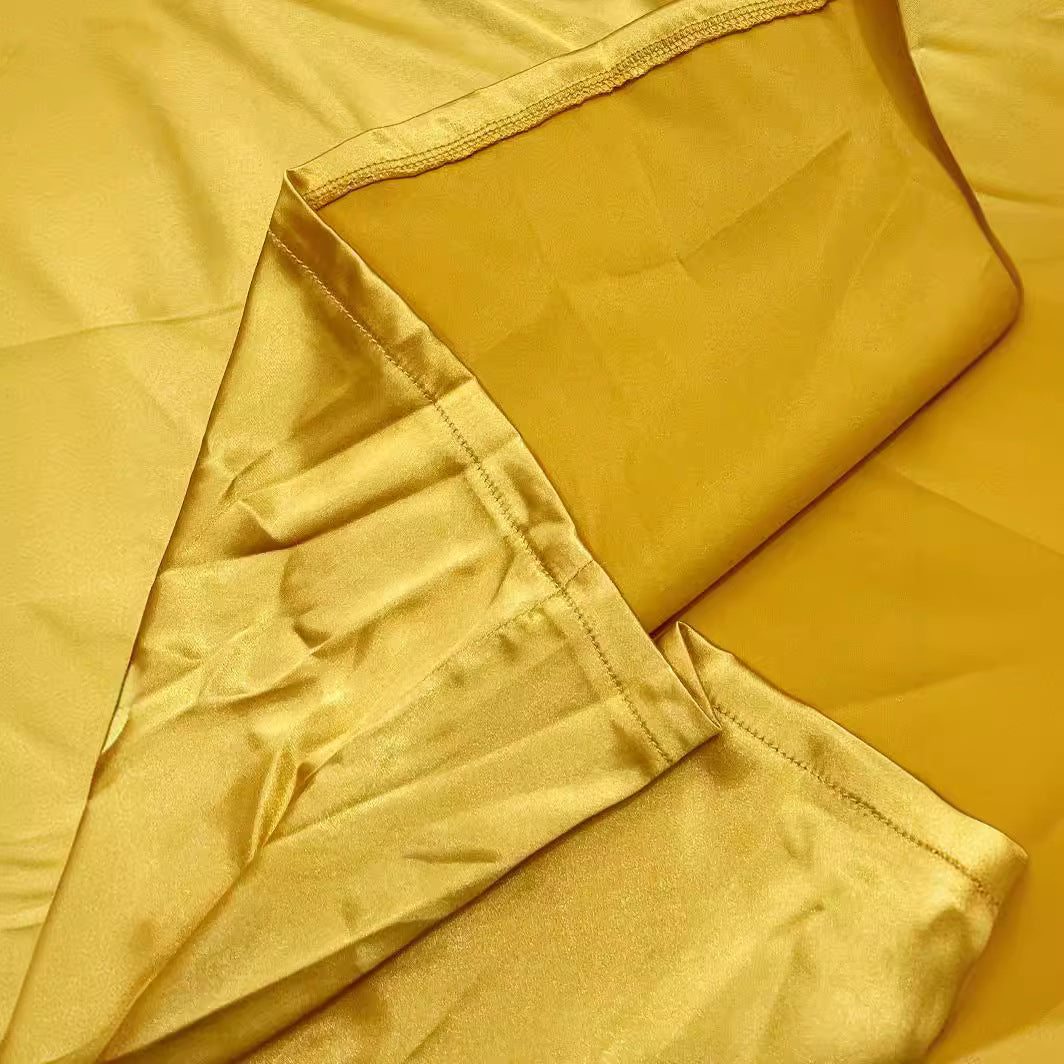 Plus Size Solid Color Satin V-Neck Loose Jumpsuit 4