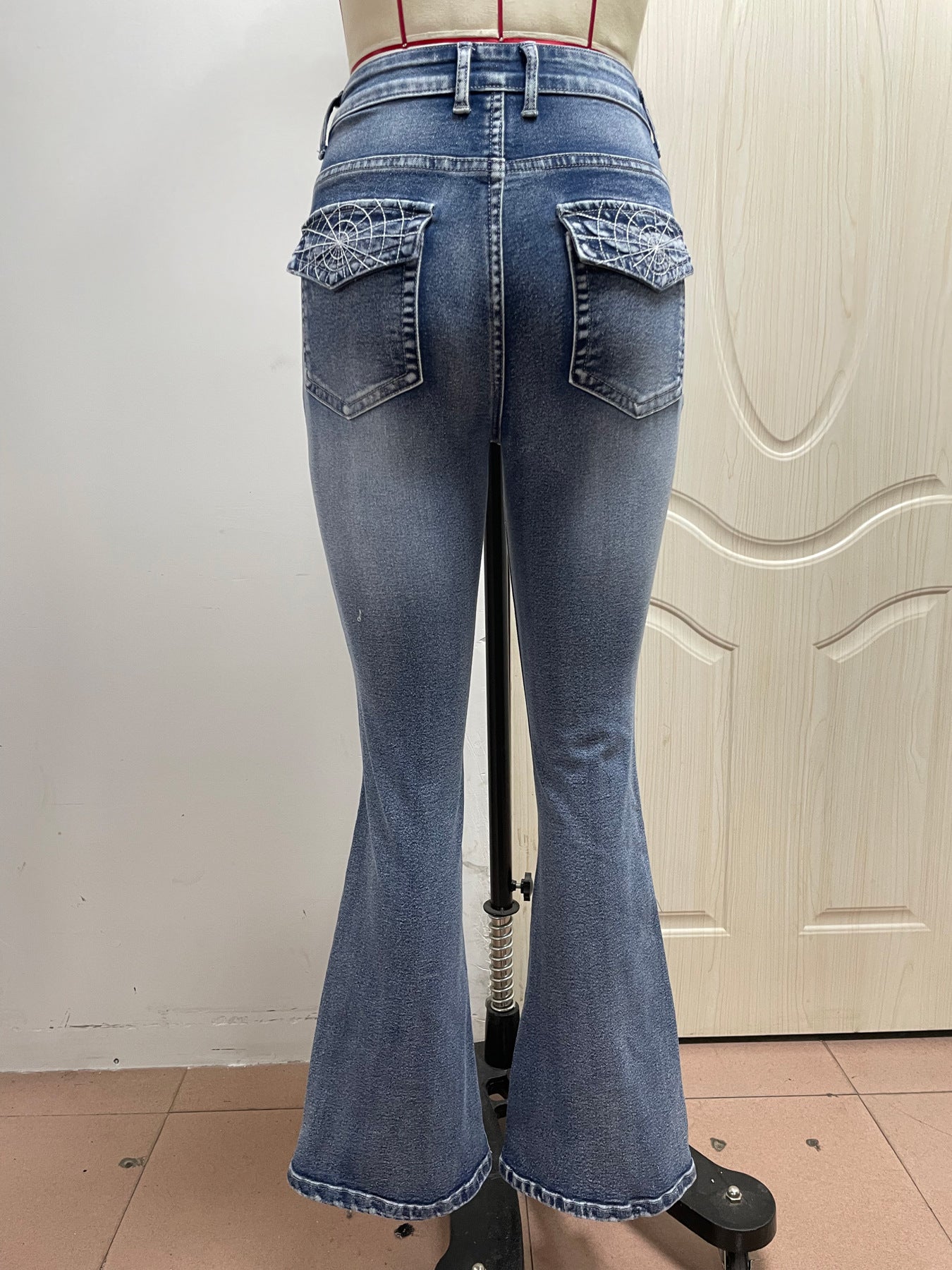 Embroidered Denim Trousers Fashionable Denim Flared Pants 10