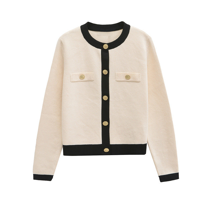 Women Autumn Gold-breasted Knitting Top 3