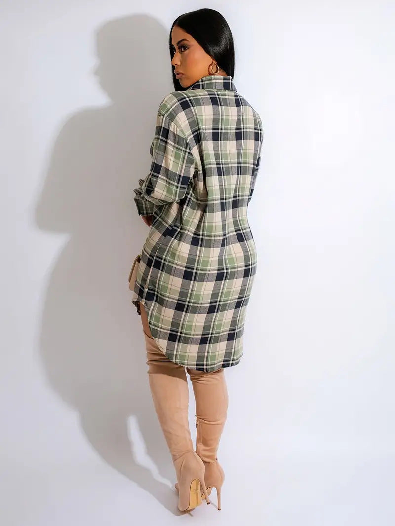 Women Plaid Casual Dress