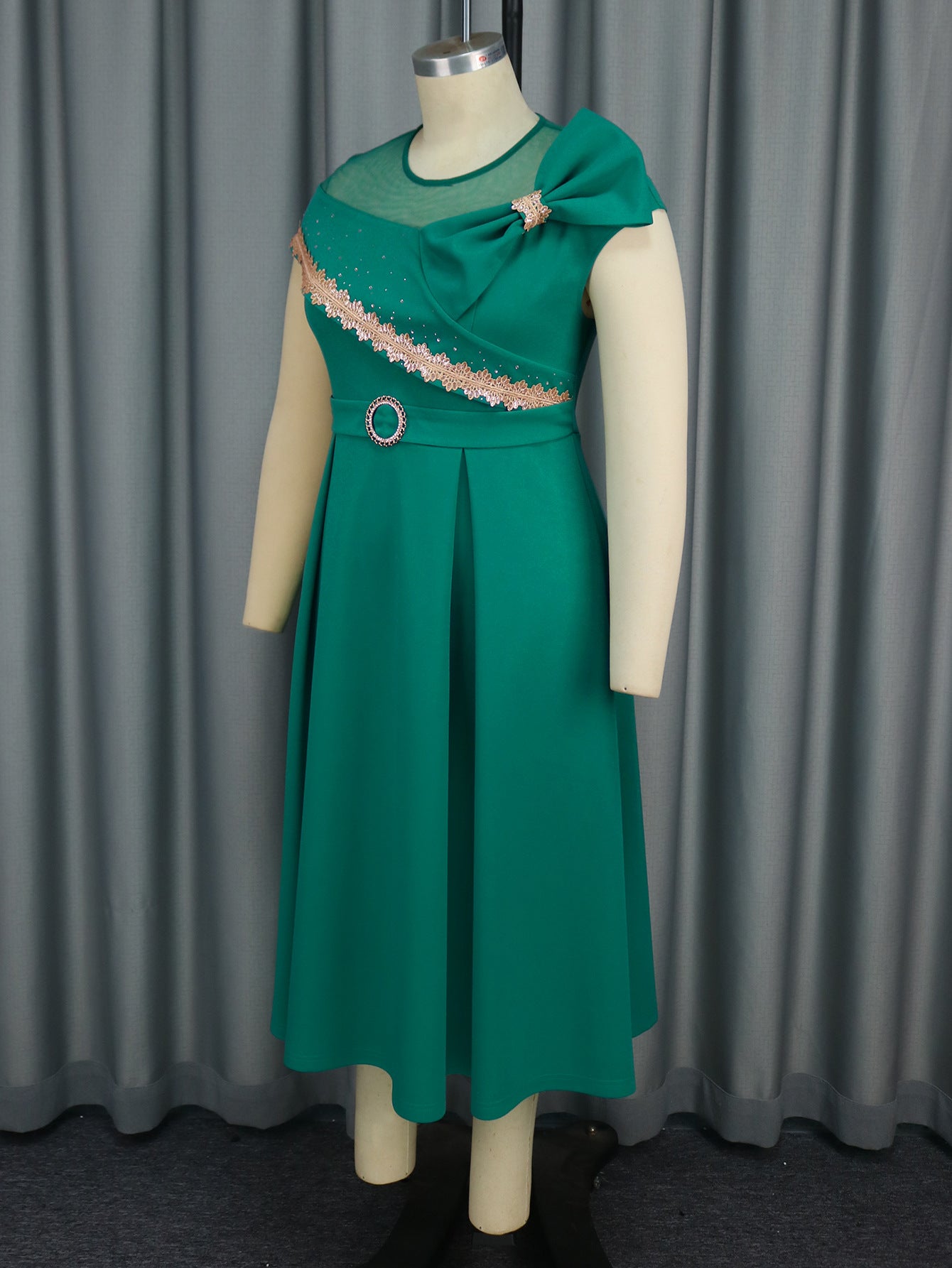 Plus Size Beaded Lace Elegant Slim Fit cocktail party a-line dresses 6