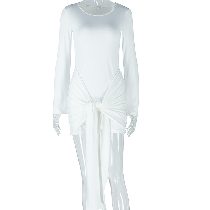 Women Solid Bodycon Off Shoulder Sexy Dress 8