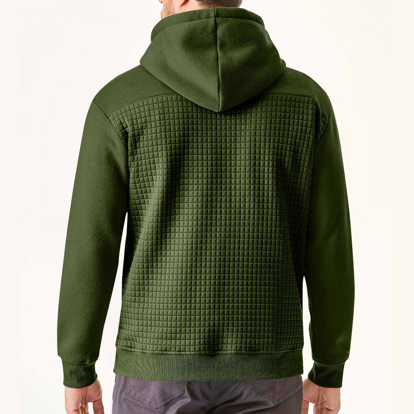 Fall/Winter Men's Waffle Colorblock Hoodies 8