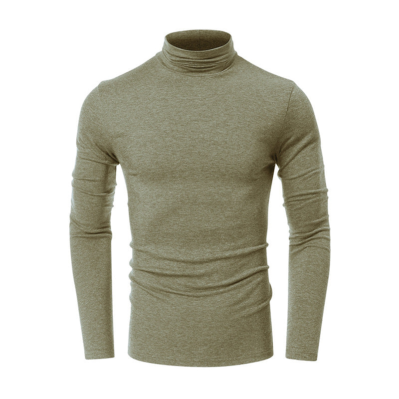 Men's Fall and Winter Turtleneck Basic Long Sleeve T-Shirt 8