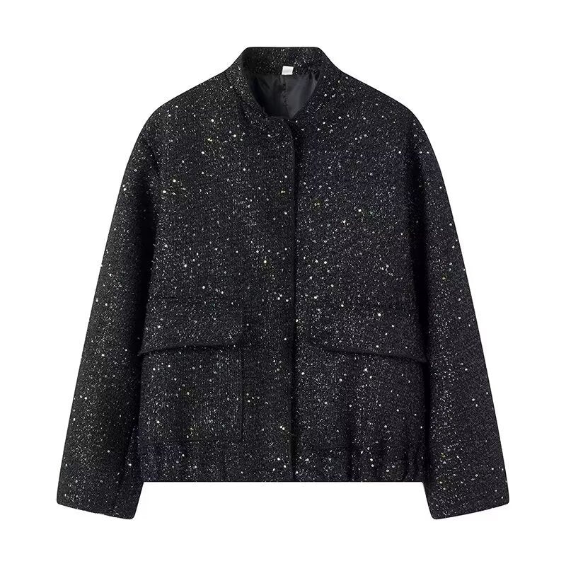 Autumn Women's Stand Collar Sequined Jacket