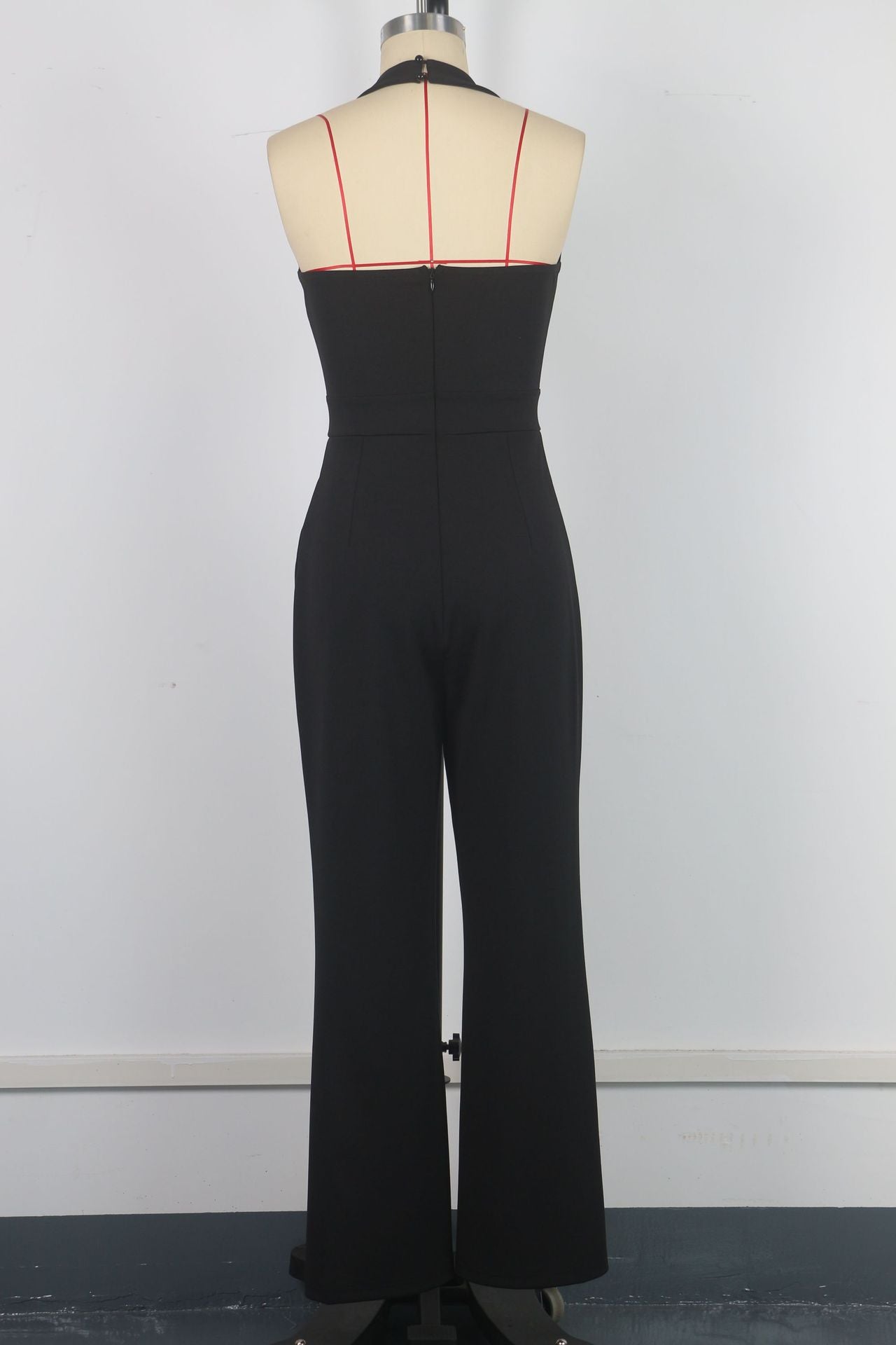 Women’s Sexy Fashion Strap Low-Back Color Block Jumpsuit 7