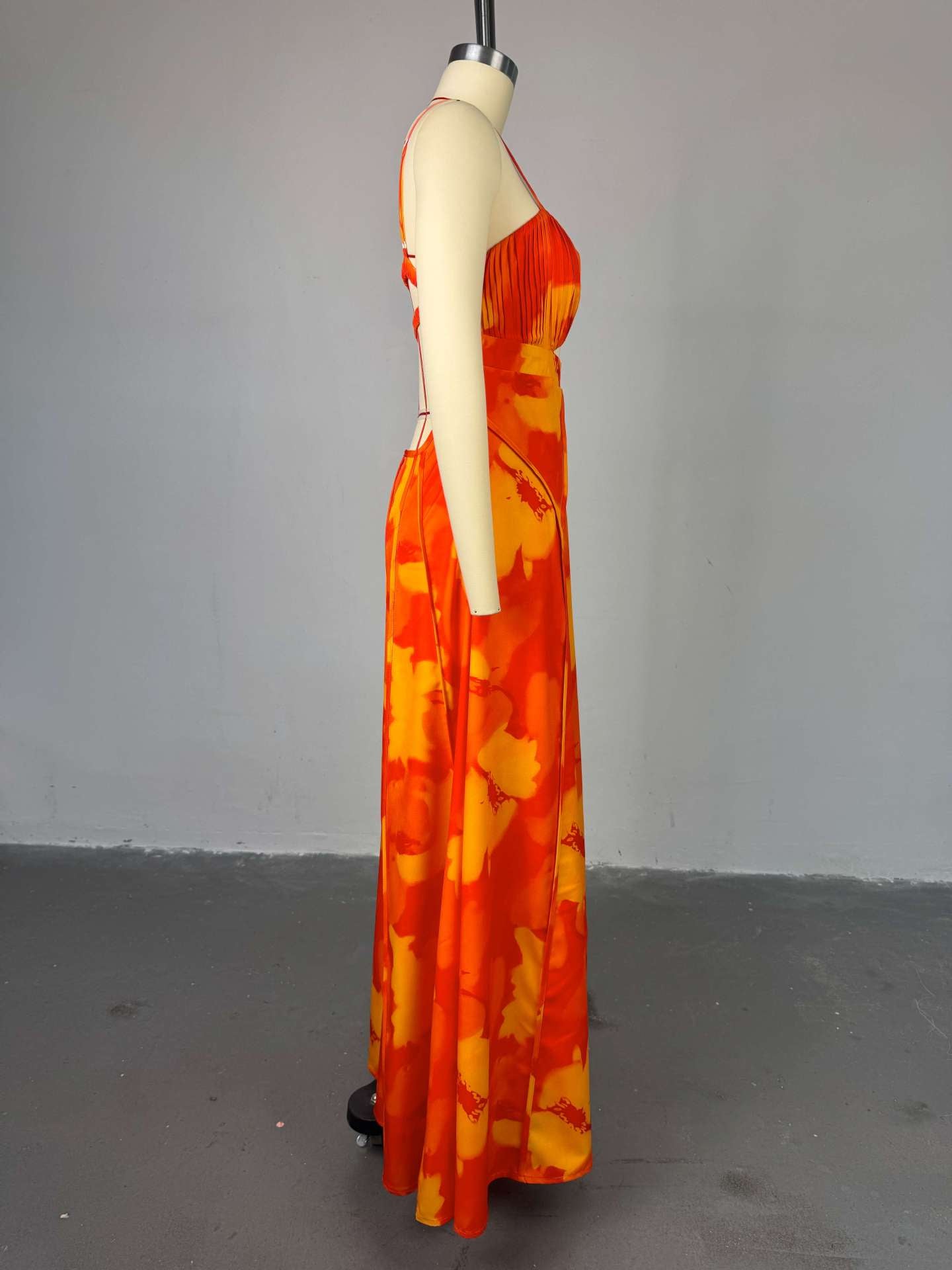 Women summer printed suspenders Strapless dress 4