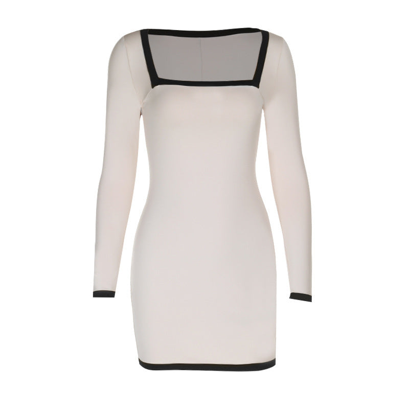 Fall Chic Slim Long-Sleeve Lace Trim Bodycon Mini Dress 10