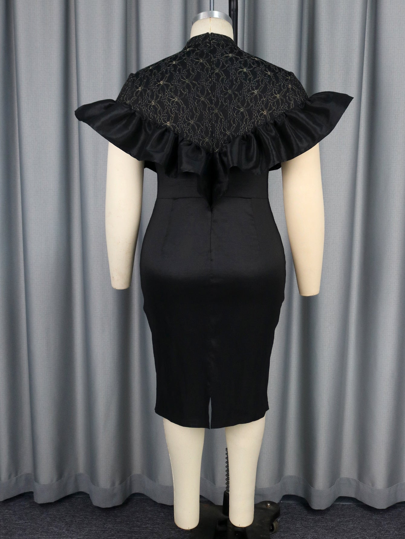 Elegant Chic Half Turtleneck Lace Party Dress 4