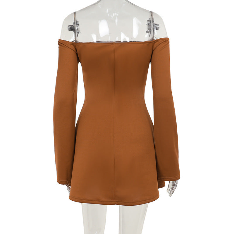 Summer Fashion Chic Slim Fit Off Shoulder Long Sleeve Bodycon Dress 10