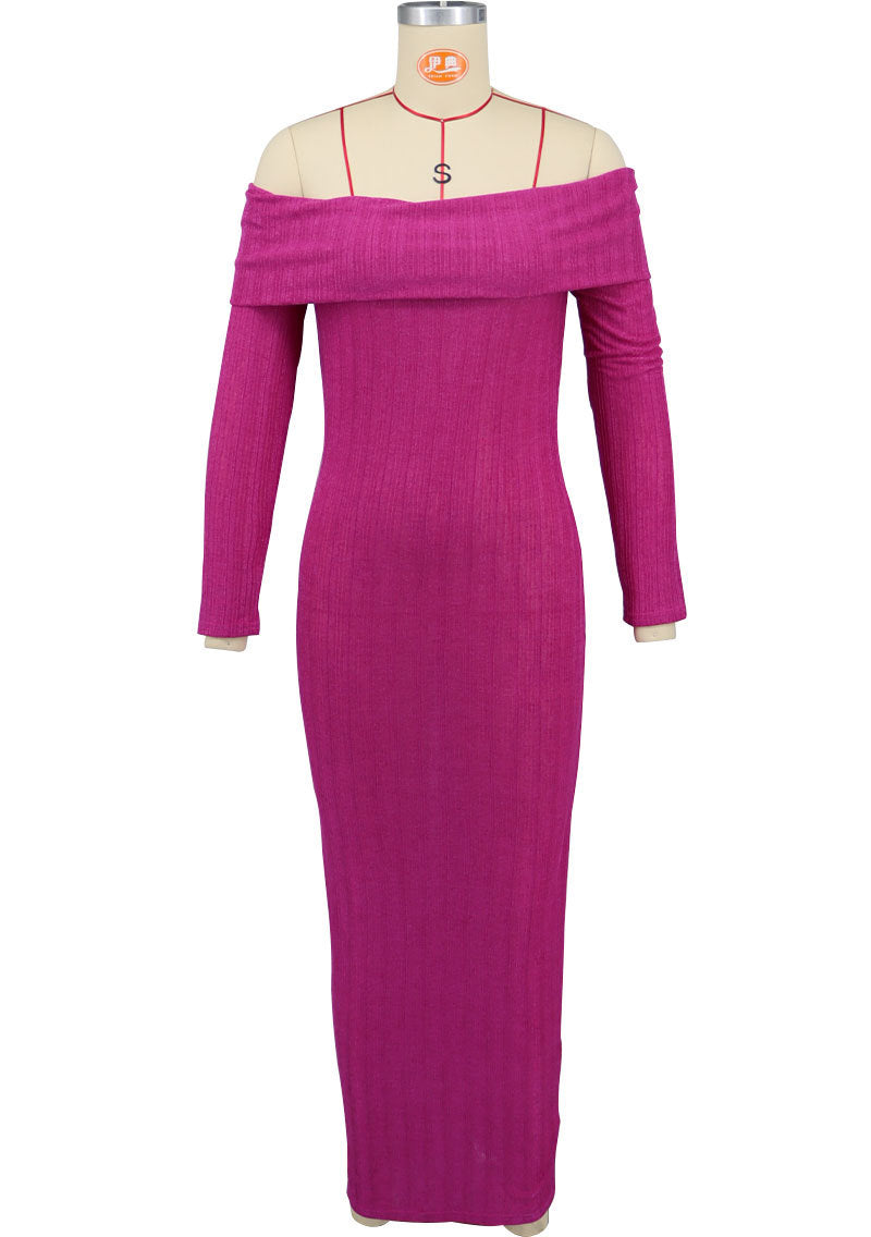 Women Solid Off Shoulder Maxi Dress 17