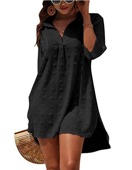 Chiffon Shirt Jacquard Loose Women's Casual Blouse 32