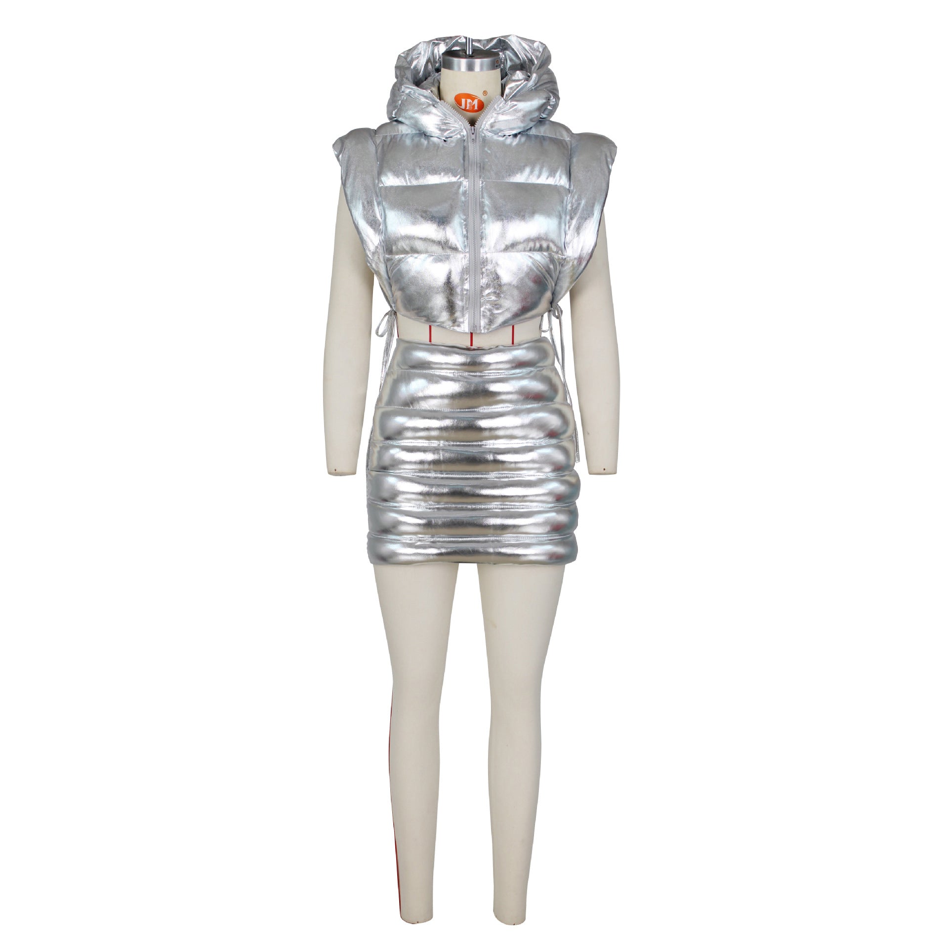 Women fashion Puffed Shiny Vest Jacket 6
