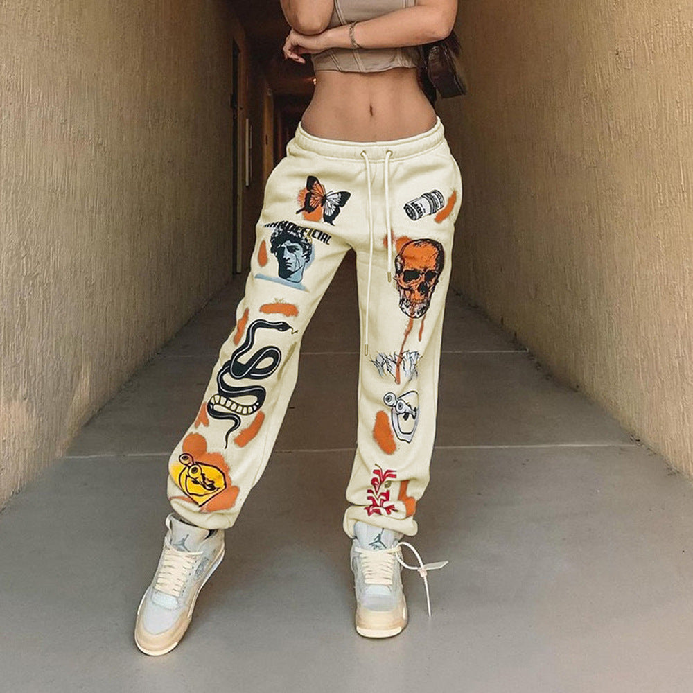 Women's Sweatpants Halloween Trend Print High Waist Casual Pants 5
