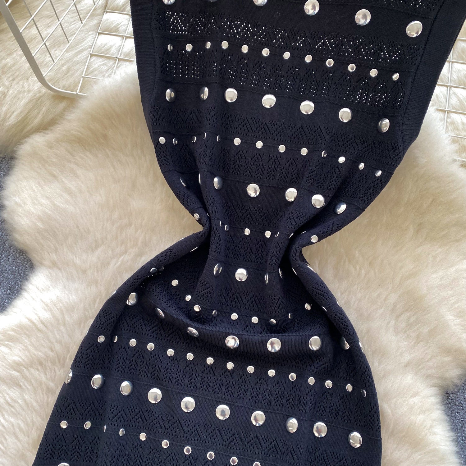 Women's Summer Sleeveless Stand Collar Diamond Slim Luxury Fishtail Long Dress 8