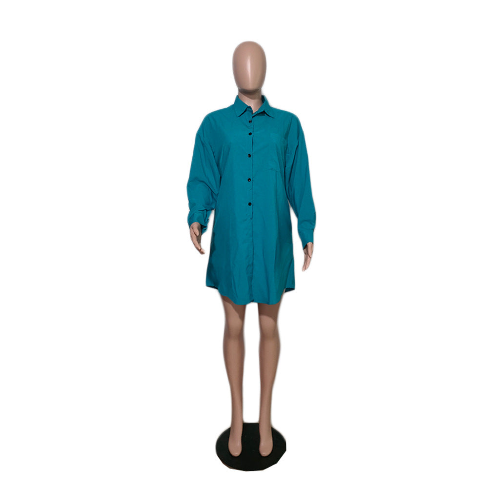 Blue Turn-Down Collar Shirt 12