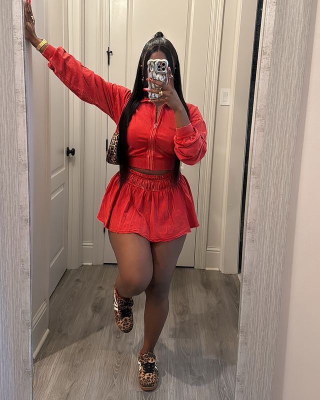 Women Stretch jacket and Skirt Two Piece Set