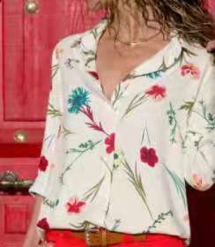 Women Casual Long Sleeve Color Block Shirt 13