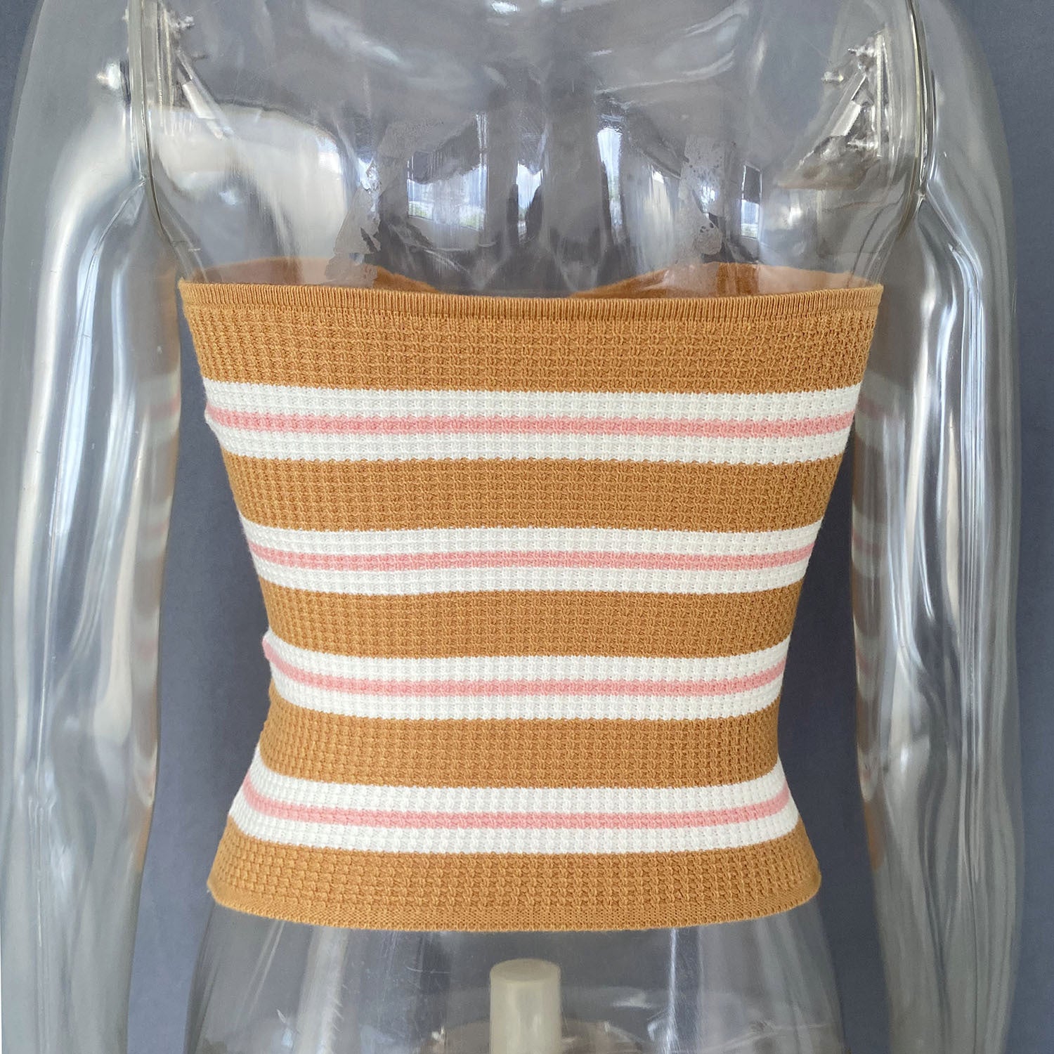 Spring Summer Women's Striped Sexy Hollow Strapless Knitting Vest 38