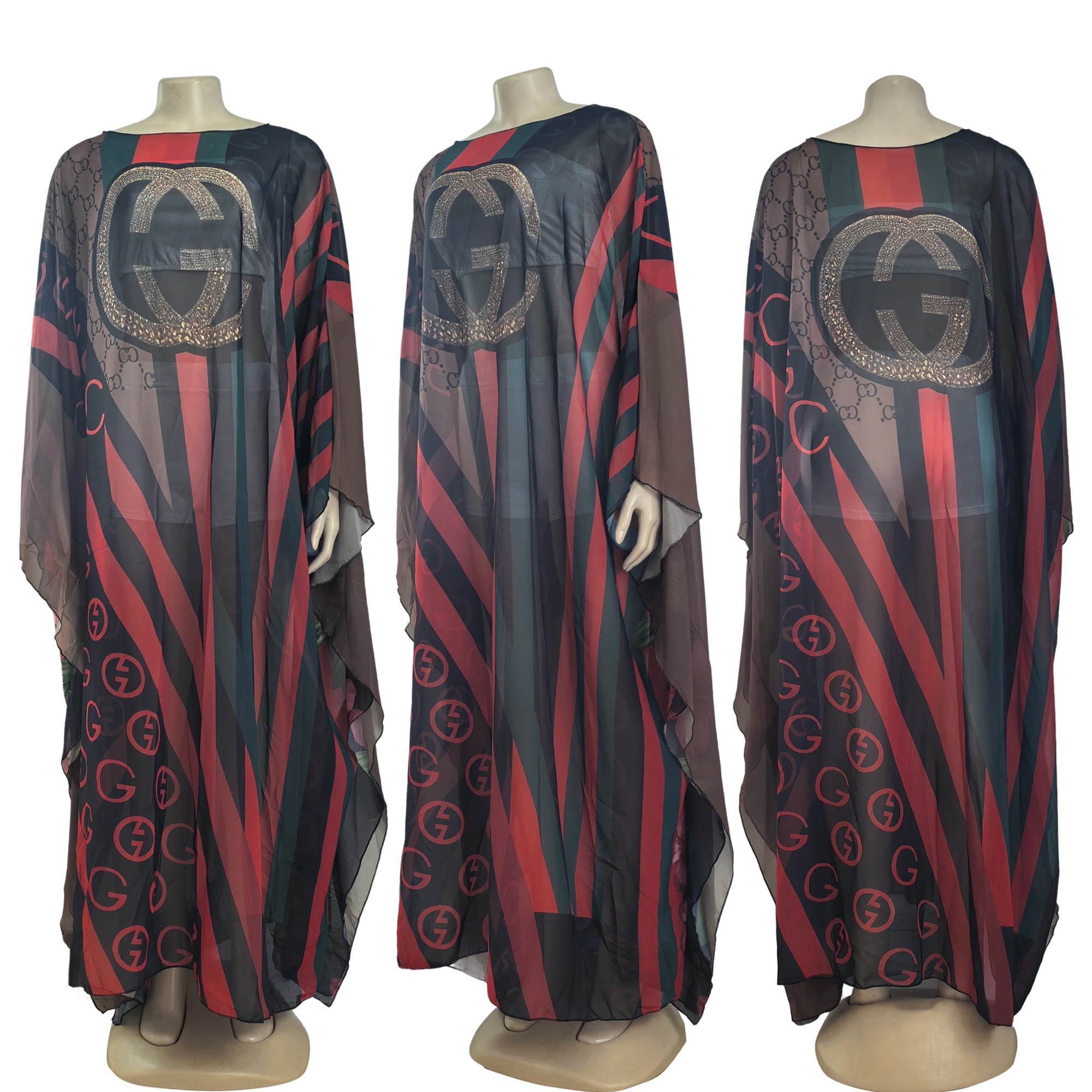 Women's Fashion Beach Holiday Printed Sexy See-Through Mesh Sleeveless Maxi Dress 8