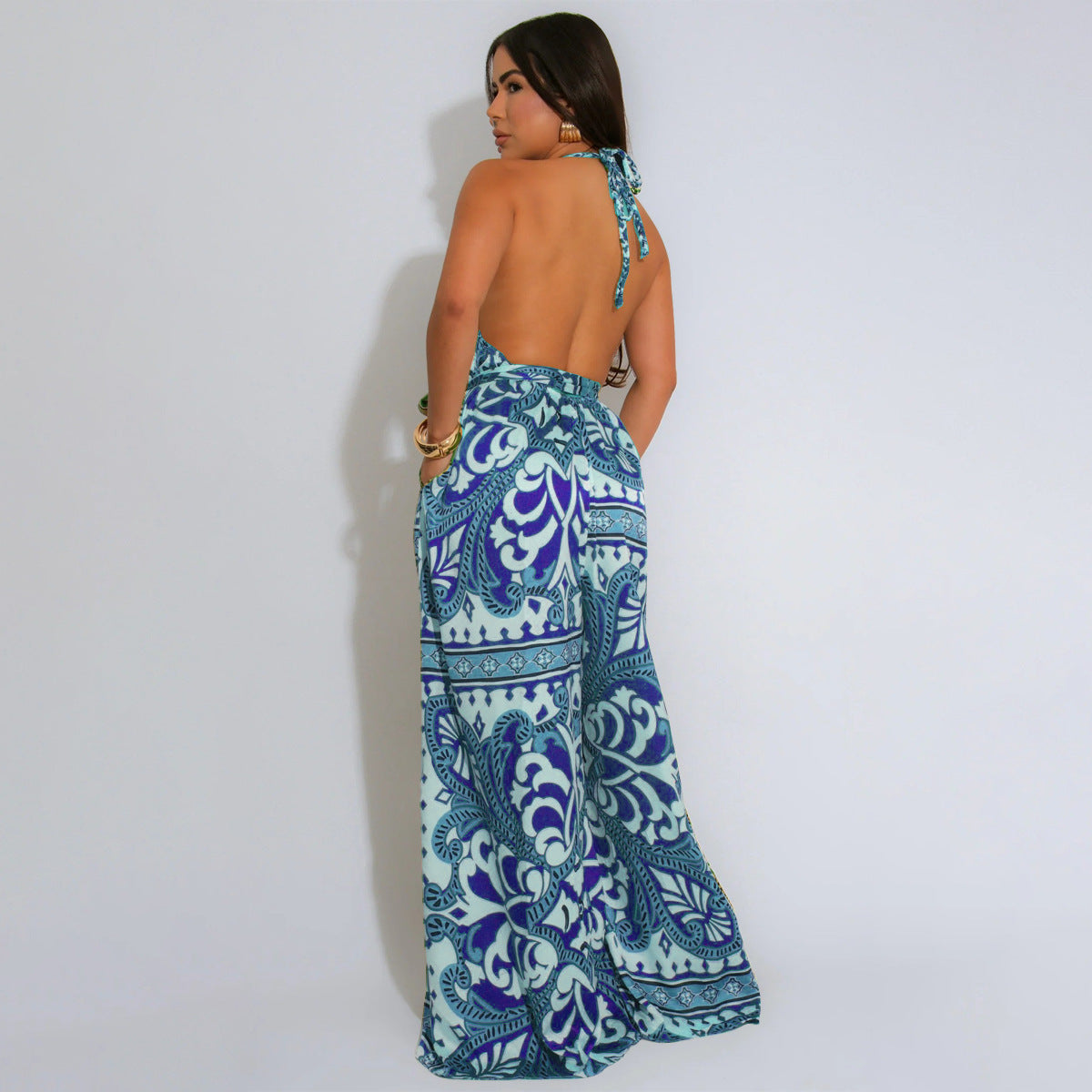 Fashion Women's Summer Holiday Style Sexy Low Back Jumpsuit 6