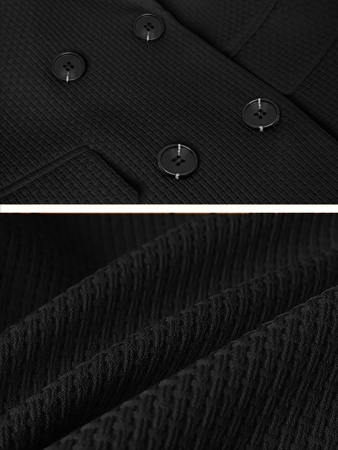 Women Turndown Collar Retro Elegant Career Button Blazer 22