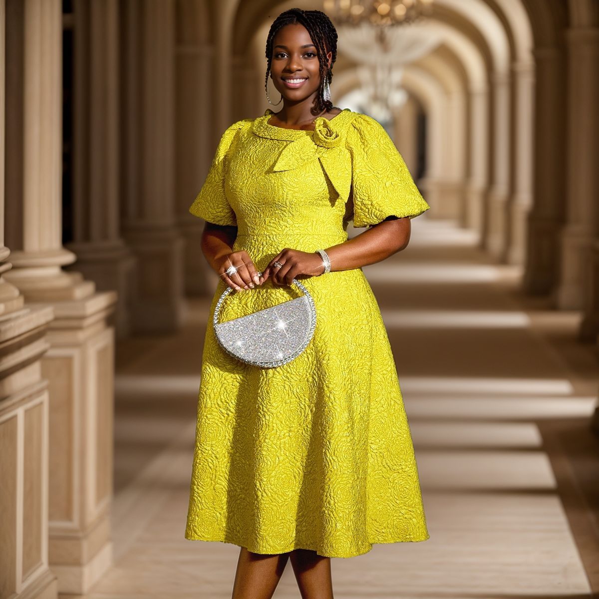 Plus Size African Women flower dress