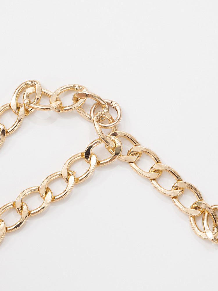 Women Solid Halter Neck Chain Hollow Backless Slit Dress 11