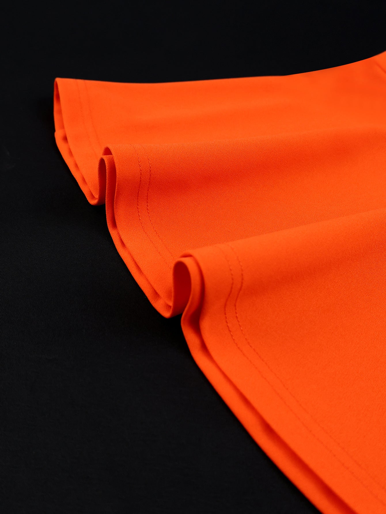 Plus-Size Women Orange V-Neck Embroidered Flower Puff Sleeve Church Wedding Bodycon Fishtail Dress 6