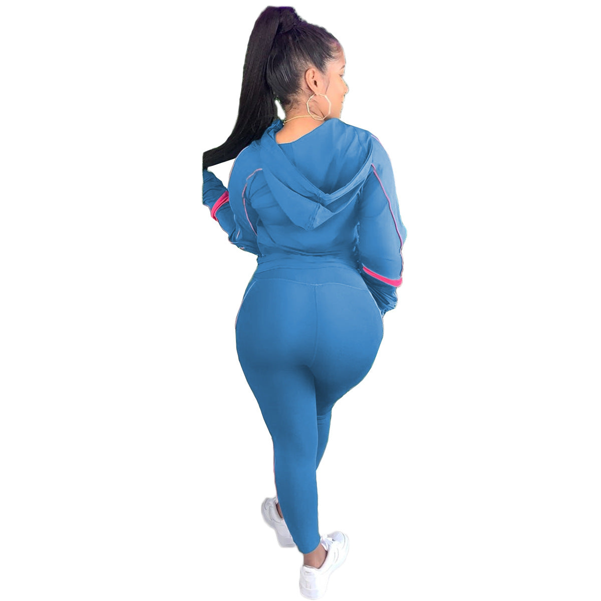 Women's Fashion Sports Casual Autumn And Winter Zipper Long Sleeves Two Piece Tracksuits