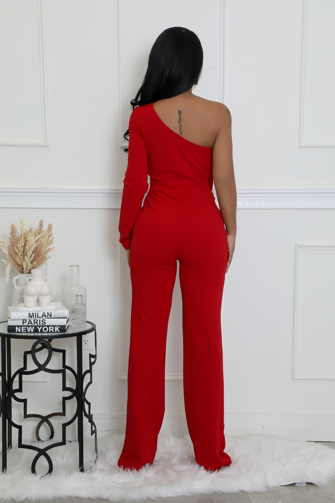 Women Sexy One Shoulder Long Sleeve Jumpsuits 14