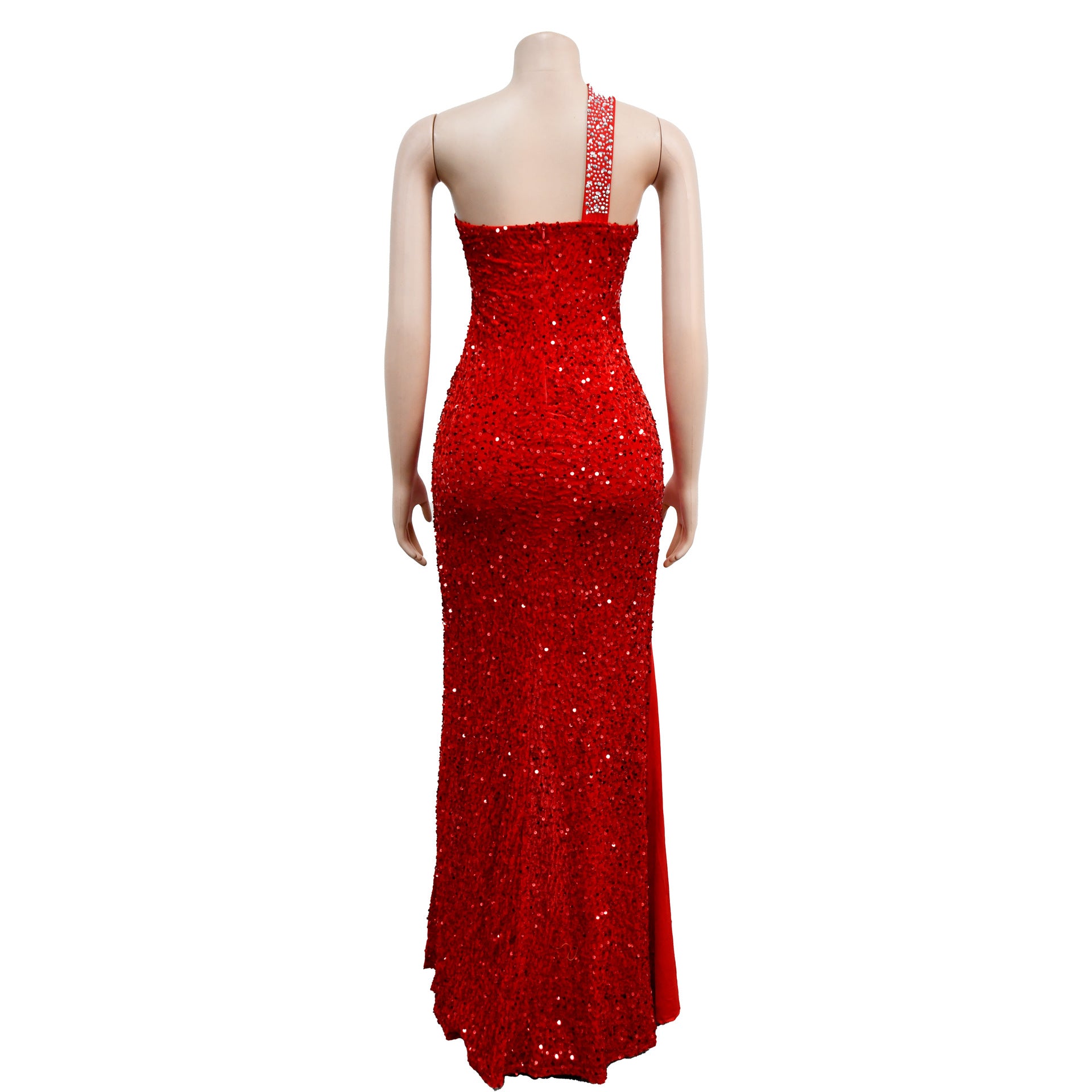Women's Fashion Solid Color Beaded Sequin Sleeveless Maxi Dress 25