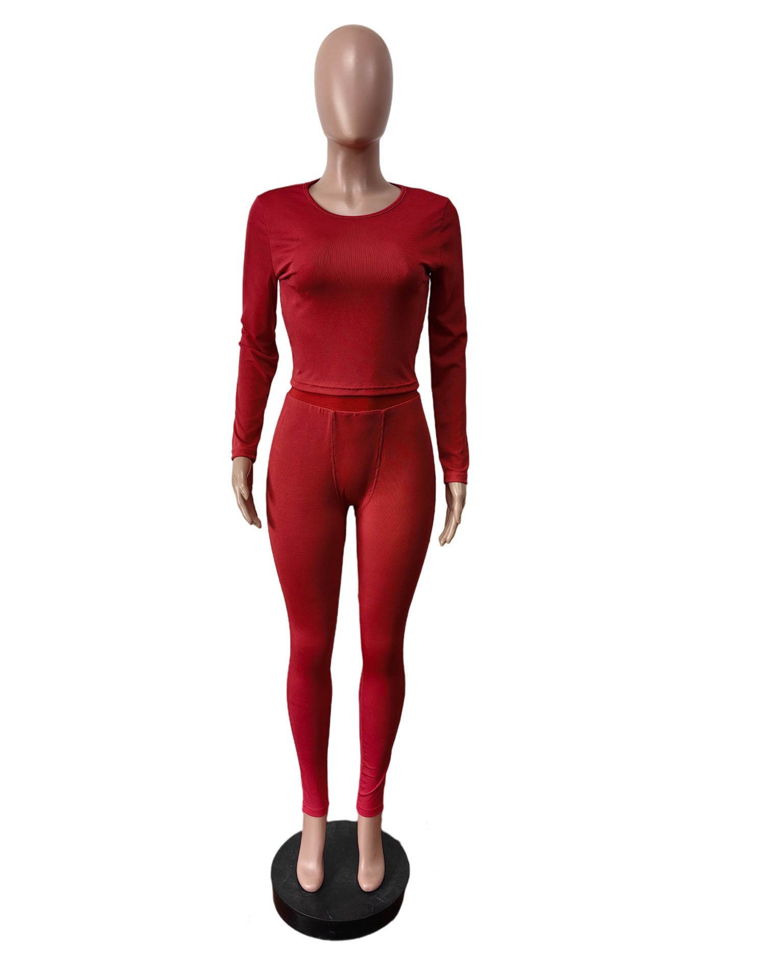 Ribbed Elastic Yoga Sports Women's Tight Slim Two Piece Pants Set 12