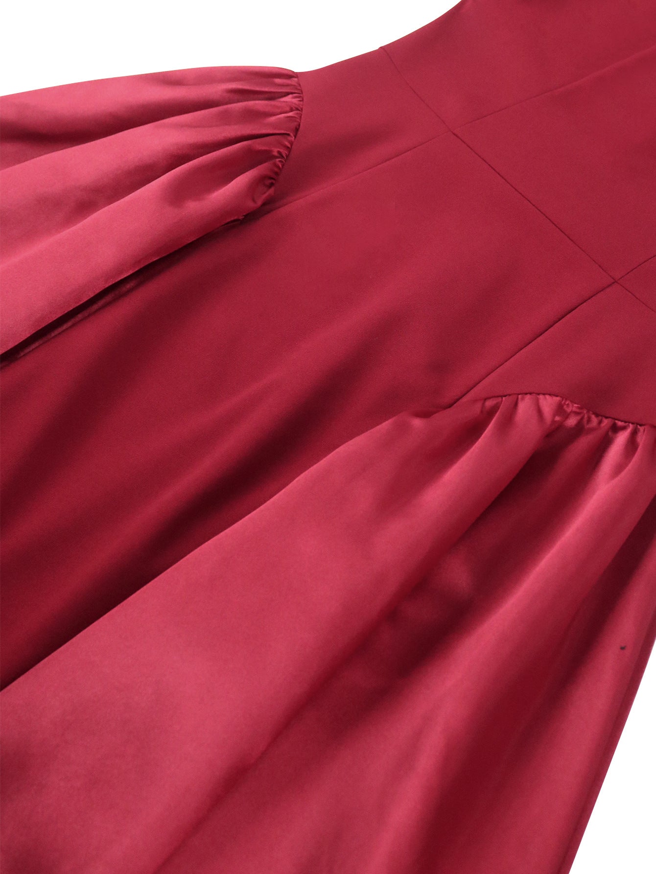 Round Neck Elegant Party Evening Dress Patchwork Fashion Puff Sleeve Party Dress 8