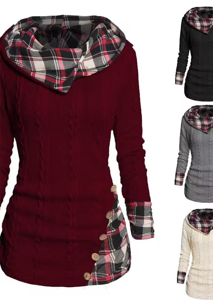 Women's Hoodie Ribbed Sweater Long Sleeve Hooded Shirt Casual Pullover Sweatshirt