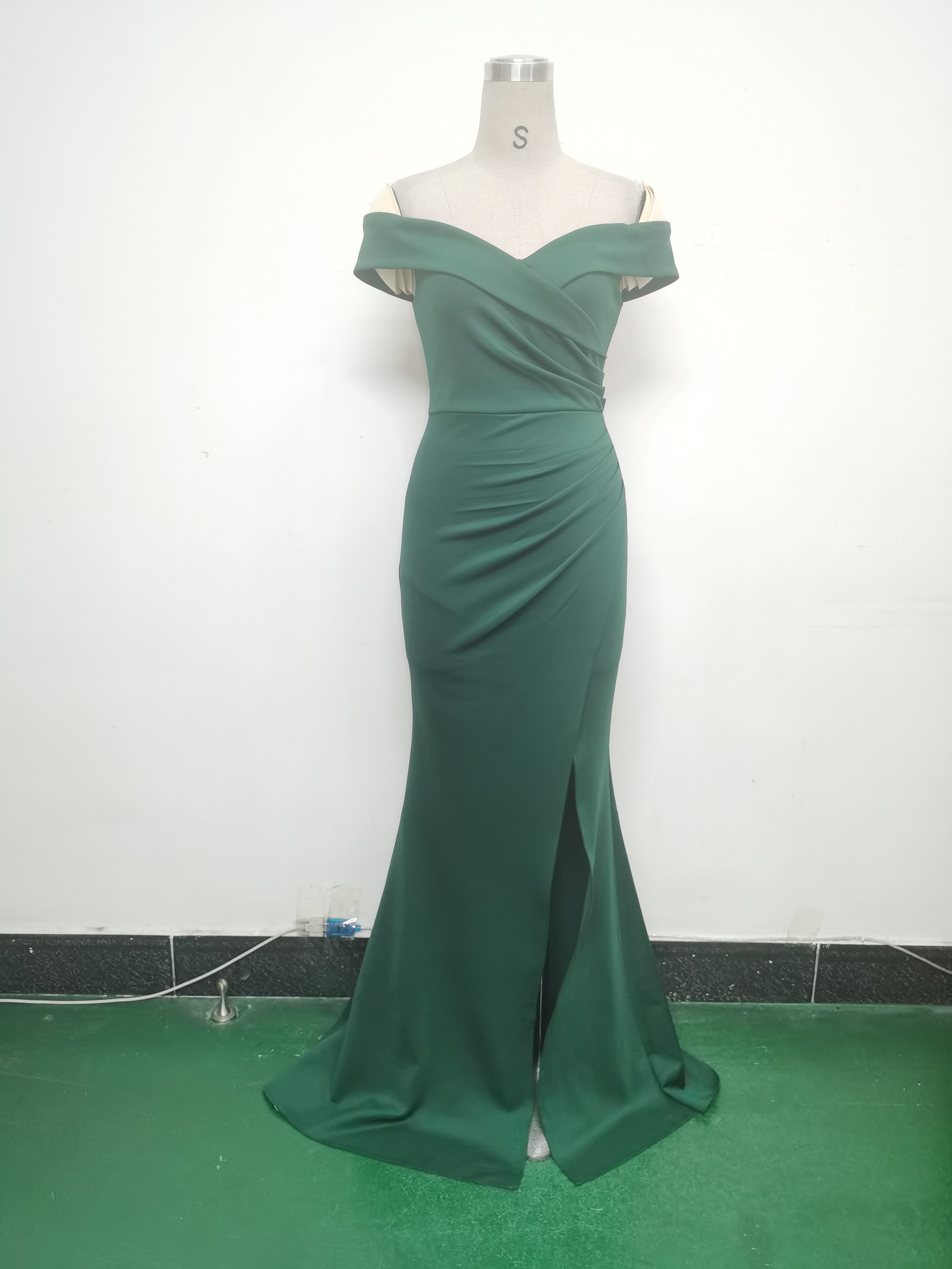 Women Off Shoulder split fishtail evening dress 19